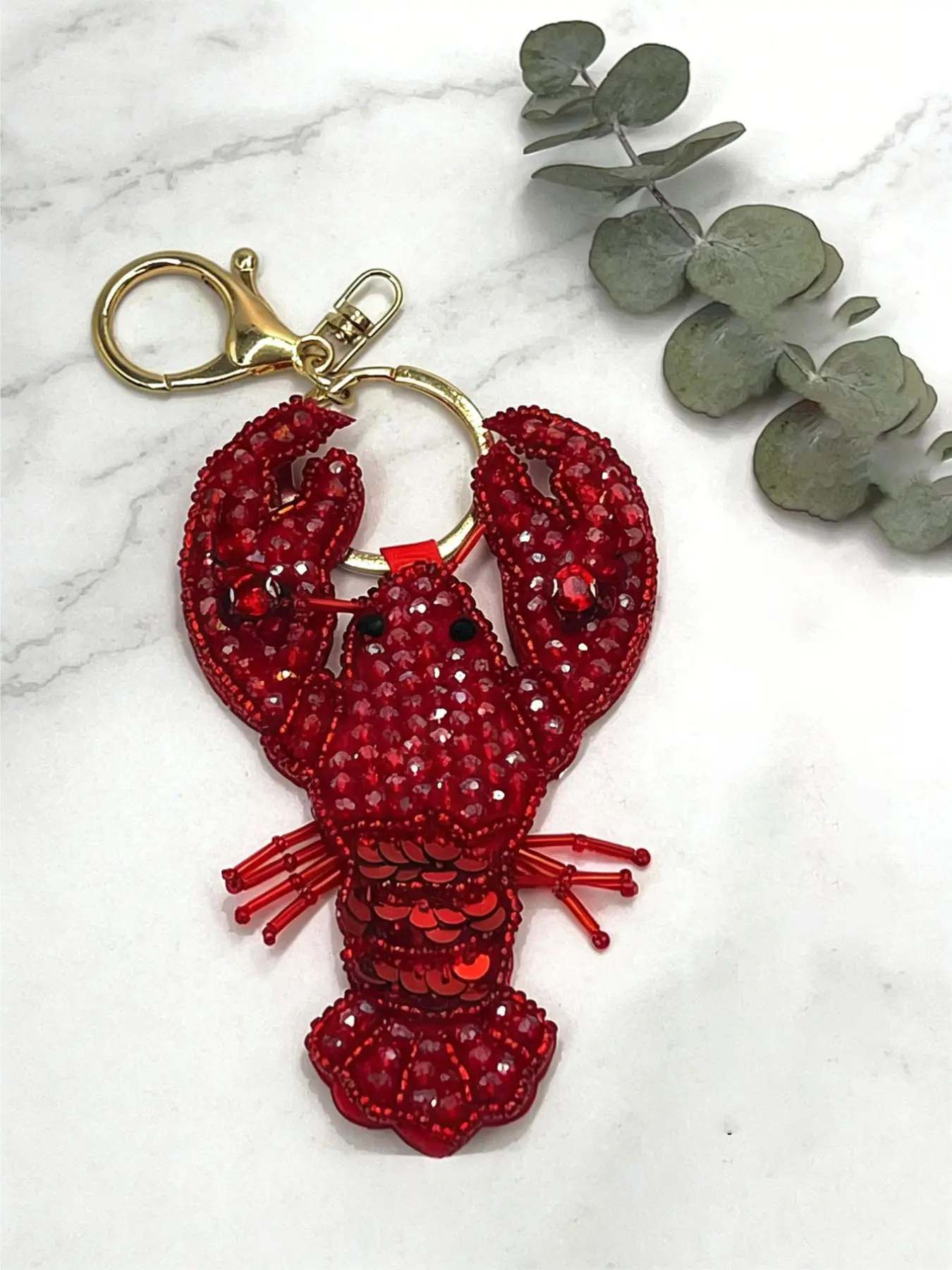 Summer Ocean-Themed Handmade Beaded Bag Charm, Sparkly Street Style Handbag Charm, Starfish Shell Crab Design, Perfect for DIY Craft Projects & Accessories, Purse Charms, Trendy Bag Charms, Purse Charms For Handbags