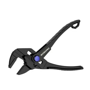 WORKPRO Mini Pliers Wrench, 4-Inch Smooth Jaw Pliers, High-Toughness Alloy Steel Adjustable Wrench Pliers with Smooth Parallel Jaws, Anti-Rust Coating, EDC Pliers for Tight Spaces & Versatile Use