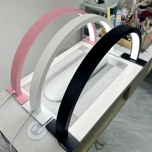 Half Moon Nail Desk Lamp, Dimmable LED Beauty Light for Manicure Eyelash Tattoo Skincare, Adjustable Brightness Color Temperature, Modern Table Lamp