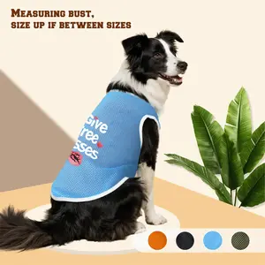 3XL-6XL I Give Free Kisses Text Print Mesh Vest Summer Cooling Shirt for Large Dogs Sun Protection Anti-Shedding Breathable Comfortable Indoor Outdoor Fashion Pullover Black Orange Olive Green Blue