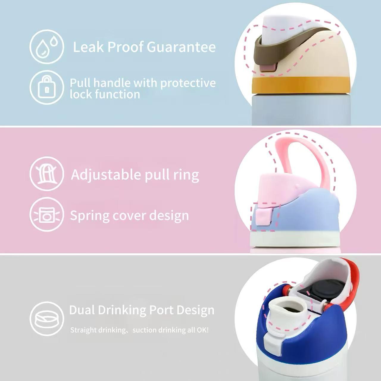 24oz Stainless Steel Vacuum Insulated Travel Cup, Flip Lid Leak-Proof Thermos Mug, Durable Insulated Tumbler for Hot Cold Beverages, Multi-Color Reusable Cup for Home Office Outdoor, Great Gift for Adults & Children