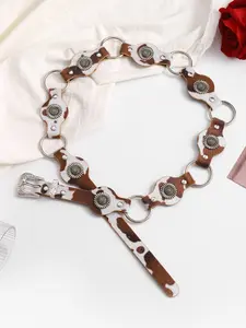 Women's Boho PU Buckle Belt, Vintage Ring Clasp Design, All-Season Versatile Waist Accessory, Perfect for Dresses & Casual, Boho Style Belt