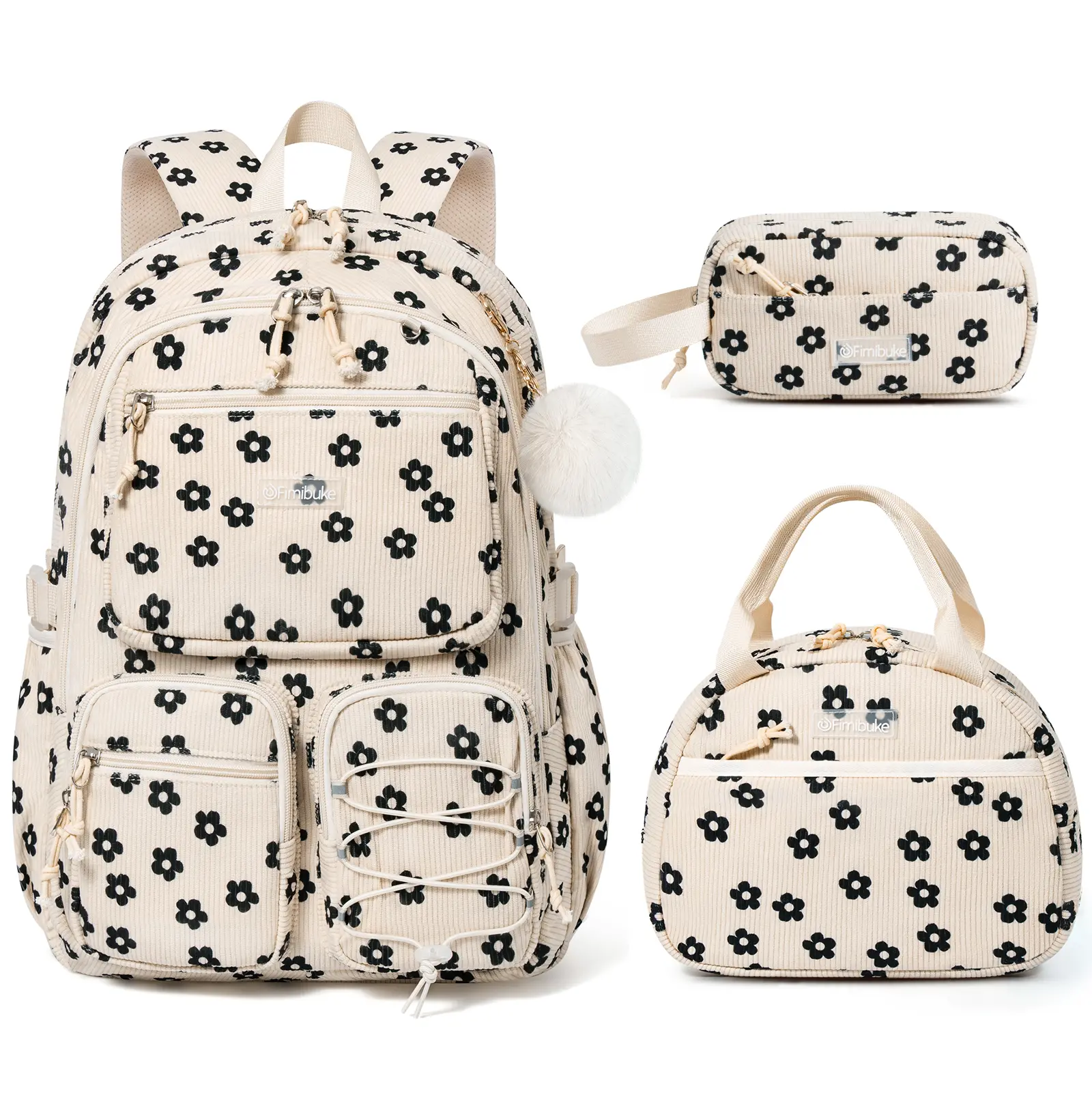 Fimibuke 3PCS Backpack for School,Waterproof Bookbag Set with Lunch Box & Pencil Case,school bag for Elementary Middle School,Back to School Gift,Birthday's Gift,back to school shopping,travel essentials