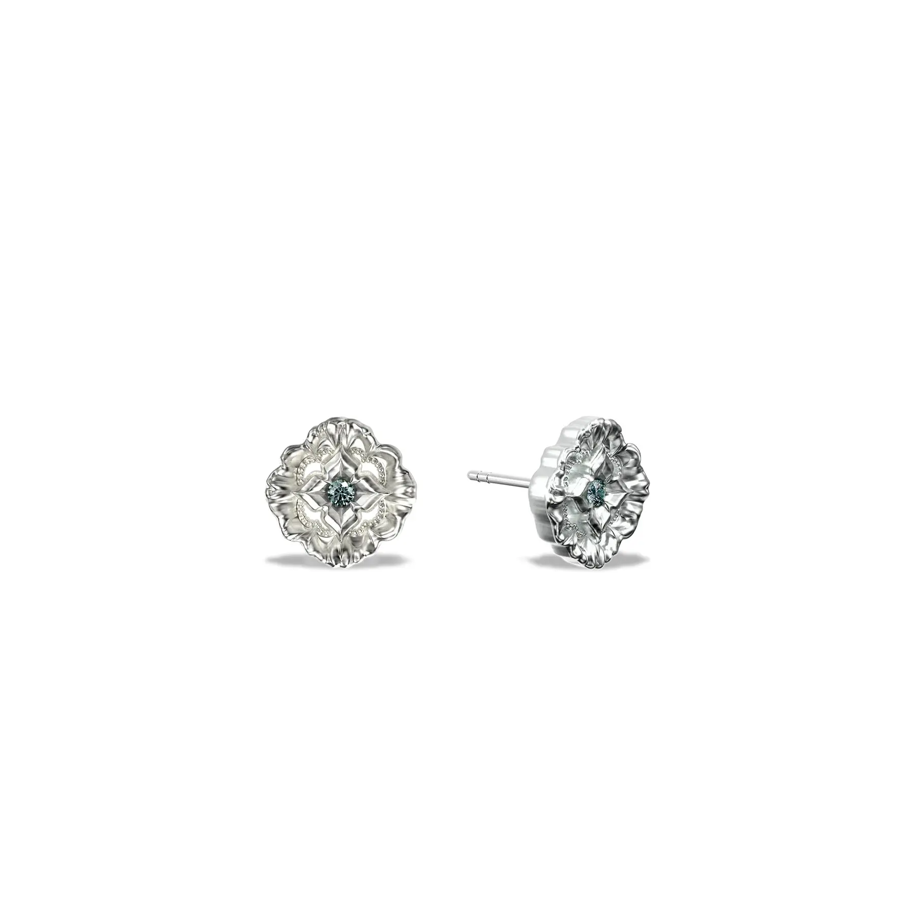 PASCAL Baroque Diamond Earrings for Women with Green Lab-Grown Diamonds Vintage Inspired Jewelry Gift