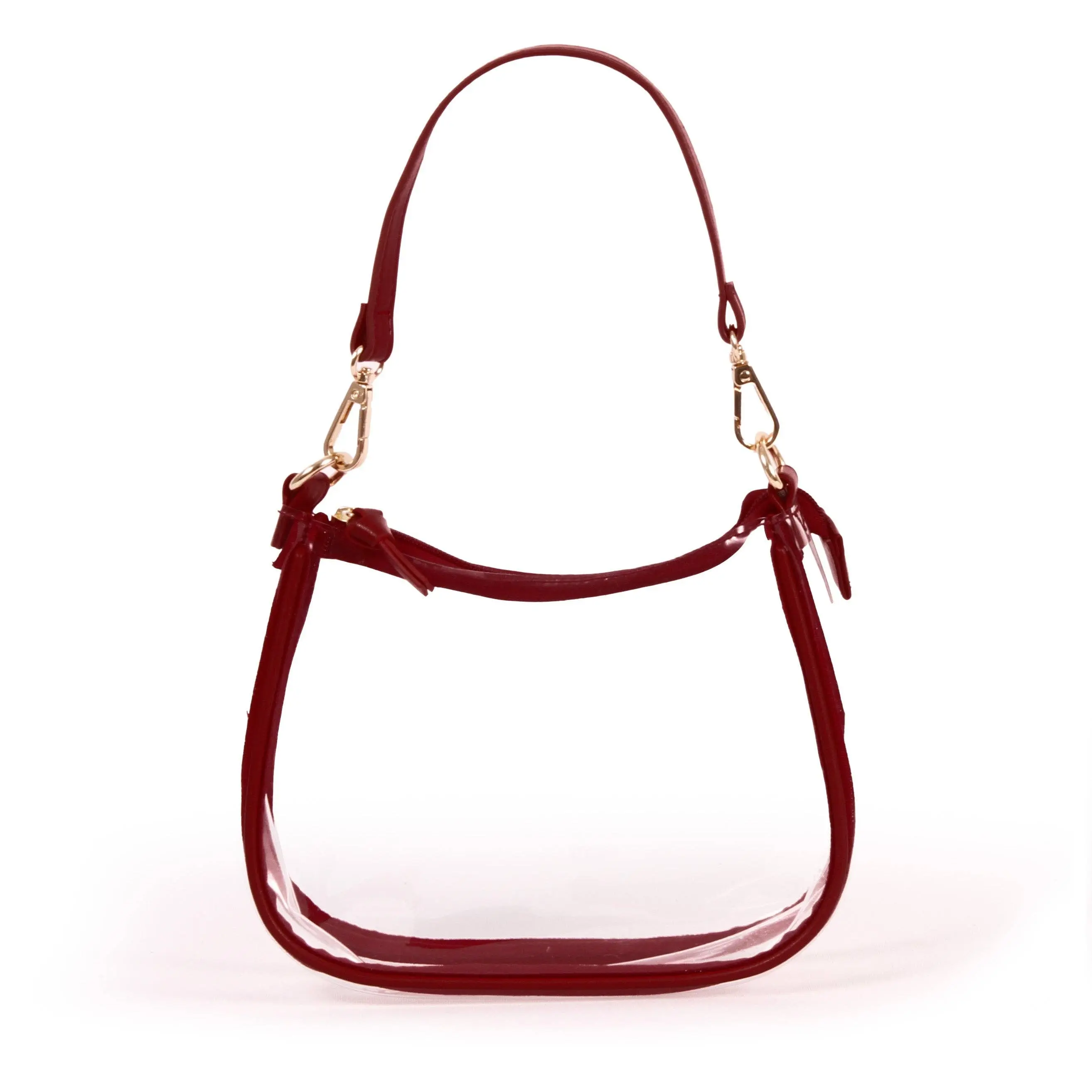 Clear Purse in Maroon