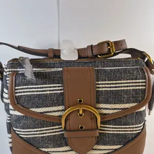 Natural Stripe Scarlet Crossbody Bag (Rosetti Design)
