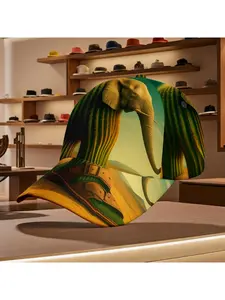 Elephant and Cactus Design Baseball Hats Fashion Statement Casual Wear Comfortable Daily Outfits Suitable for All Seasons Unique Artistic Print Vibrant Colors Unisex Style