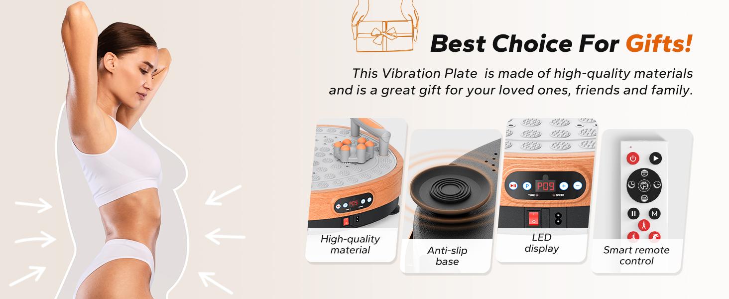 Merach Round Model Vibration Plate Exercise Machine with massage Lymphatic Drainage Machine Whole Body Workout for Fitness Gifts Home Gym Equipment