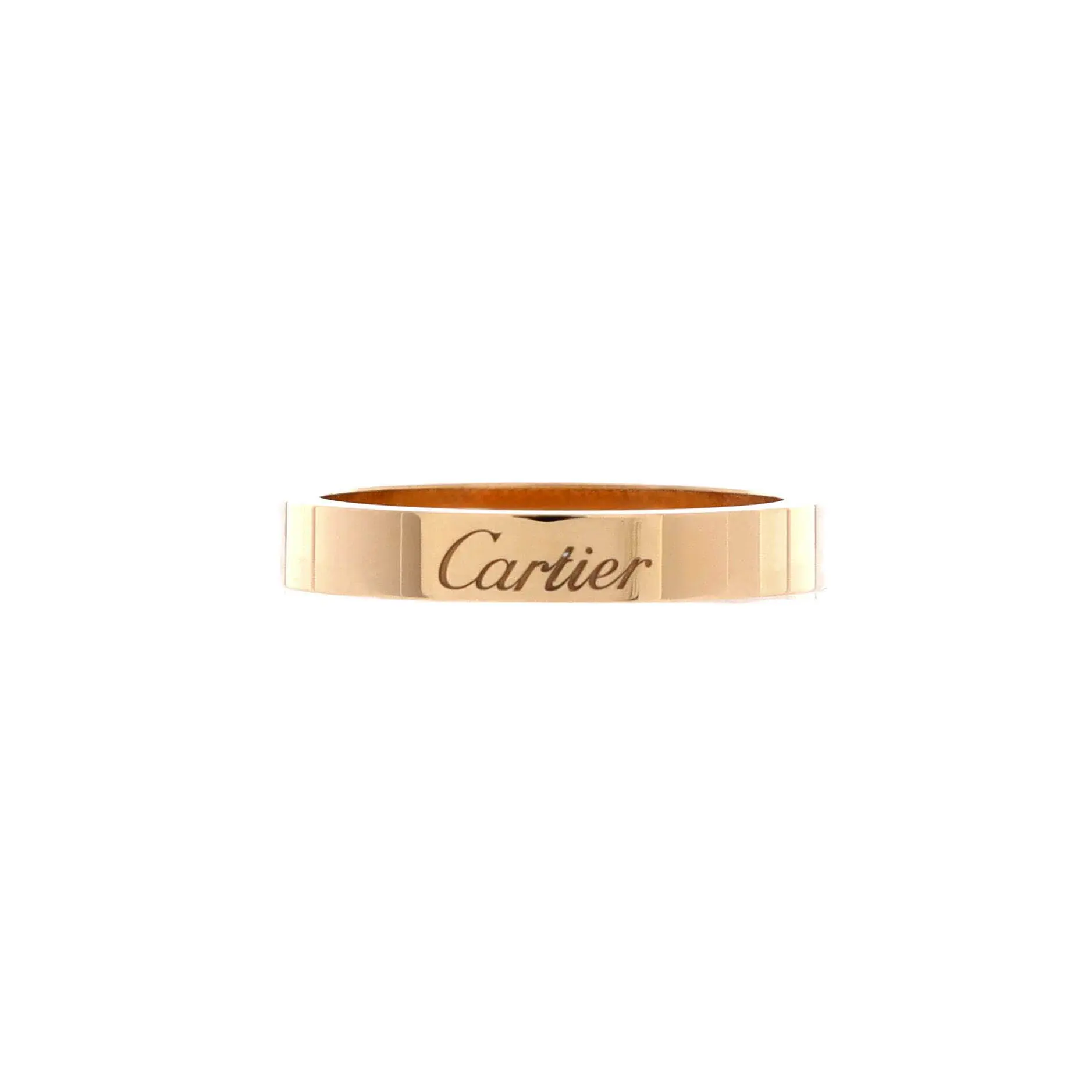 Pre-owned Cartier C de Cartier Wedding Band Ring 18K Yellow Gold 3mm by Rebag