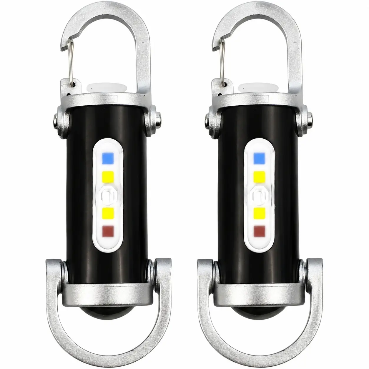 2 PCS USB Rechargeable Type-C Mini Keychain Flashlights - Super Bright, 3 Lighting Modes, Waterproof, Compact - for Camping, Hiking
