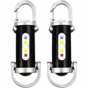 2 PCS USB Rechargeable Type-C Mini Keychain Flashlights - Super Bright, 3 Lighting Modes, Waterproof, Compact - for Camping, Hiking