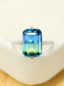 Elegant Artificial Crystal & Synthetic Zirconia Square Ring Bride Engagement Ring, Fashion Rings, Fashion Accessories for Women, Trendy Jewelry for Party and Daily Life