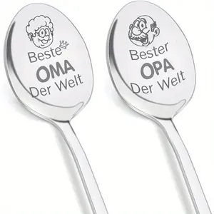 Stainless Steel Coffee Spoon Engraved Gift for Grandparents, Perfect Birthday Anniversary Christmas Present, Unique Grandparent Keepsake