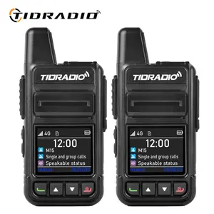 TIDRADIO TD-M15 Global POC Radio with 1 Year SIM Card Handheld Walkie Talkie Long Range 4G Network 2 Way Radio 5000 KM for Hiking and Camping 3000mAh Battery Clear Audio 4G Signal Portable Walkie Talkie