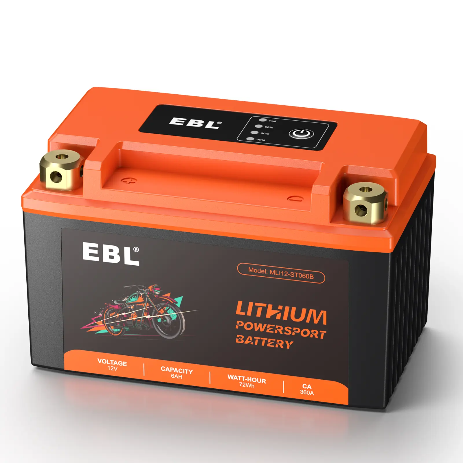 EBL Lithium Motorcycle Battery 12V 6Ah