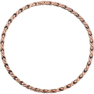 Copper Necklace for Women Men Pure Solid Copper Chain Necklace with Magnets Unique X Shape Links Adjustable Handmade Jewelry Handmade Fashion Accessory