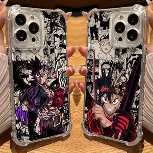 Blacks Anime Clovers Phone Case Clear Stylish & Durable New Year Gift: Fashionable Phone Case for iPhone 17 16 15 14 13 12 11– Perfect Blend of Protection and Trend