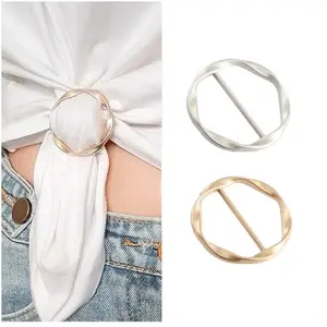 Versatile Alloy Buckle Set, Multi-Purpose Shortening Artifact, Corner Knotted Design, Ideal for Waist Belts & T-Shirts, Trendy Pop Culture Style