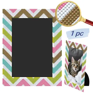 Rainbow Striped Diamond Painting Frame Kit, 2D Flat Craft Set, Unique Paper Frame, Beginner-Friendly, Handmade Decor, Holiday Gift, Birthday Present