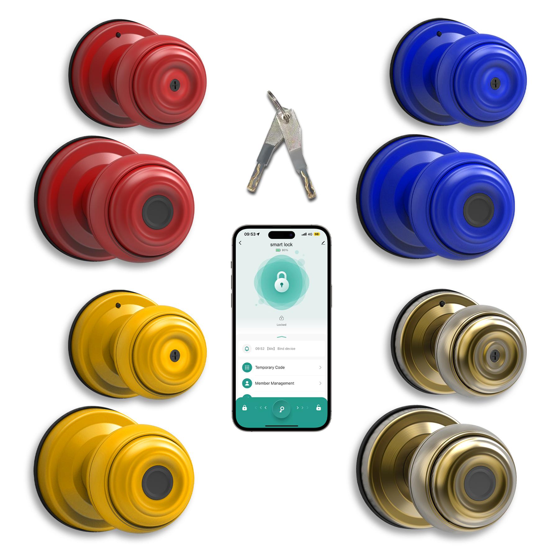 UMIK 3-in-1 Fingerprint Smart Lock, Doorknob, Auto-Lock, Tuya App WiFi Remote Control, Keyless Entry Electronic Lock, Fast Biometric Sensor, 3 Unlock Ways, Easy Install Interior Door Lock for Home Office