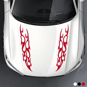 Flame Totem Car Hood Sticker, Universal Fit Body Decal, Personalized Customization, Durable Vehicle Decoration, Easy Application, Sticker For Cars, Car Decals