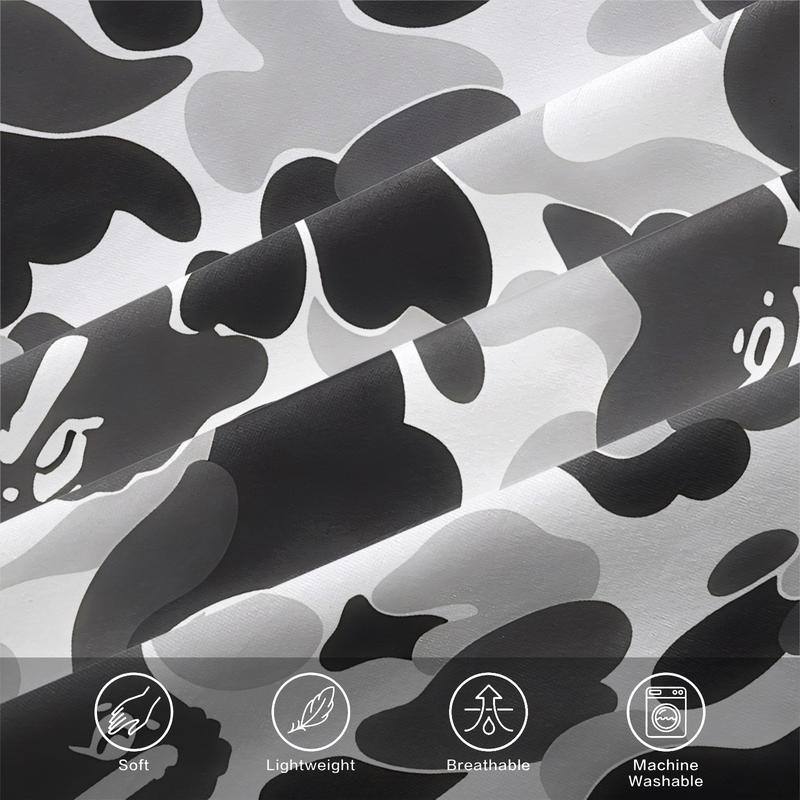 Bape ABC Camo Print 3-Piece Fitted Sheet Set, Includes 2 Pillowcases, Featuring The Classic Brand and Iconic Ape Head Logo. Soft and Comfortable, Perfect for A Street-Style Bedroom Decor. An Ideal Gift for Streetwear Enthusiasts.