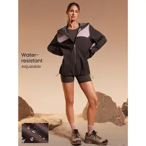 GLOWMODE Chill Chaser Water-Resistant Colorblock Adjustable Hood Hem Cuffs Windbreaker Jacket Autumn Winter Outdoor Hiking Jogging Daily Active Wear