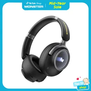 Monster Persona 4th RGB Gaming Headphones, Bluetooth 6.0, 165H Playtime, 3D LED Tunnel Lights, 40mm Drivers, 5-Mic ENC, Foldable Over Ear Headset for Gaming, Music, Movies & Travel- SummerWins - DealsForYouDays