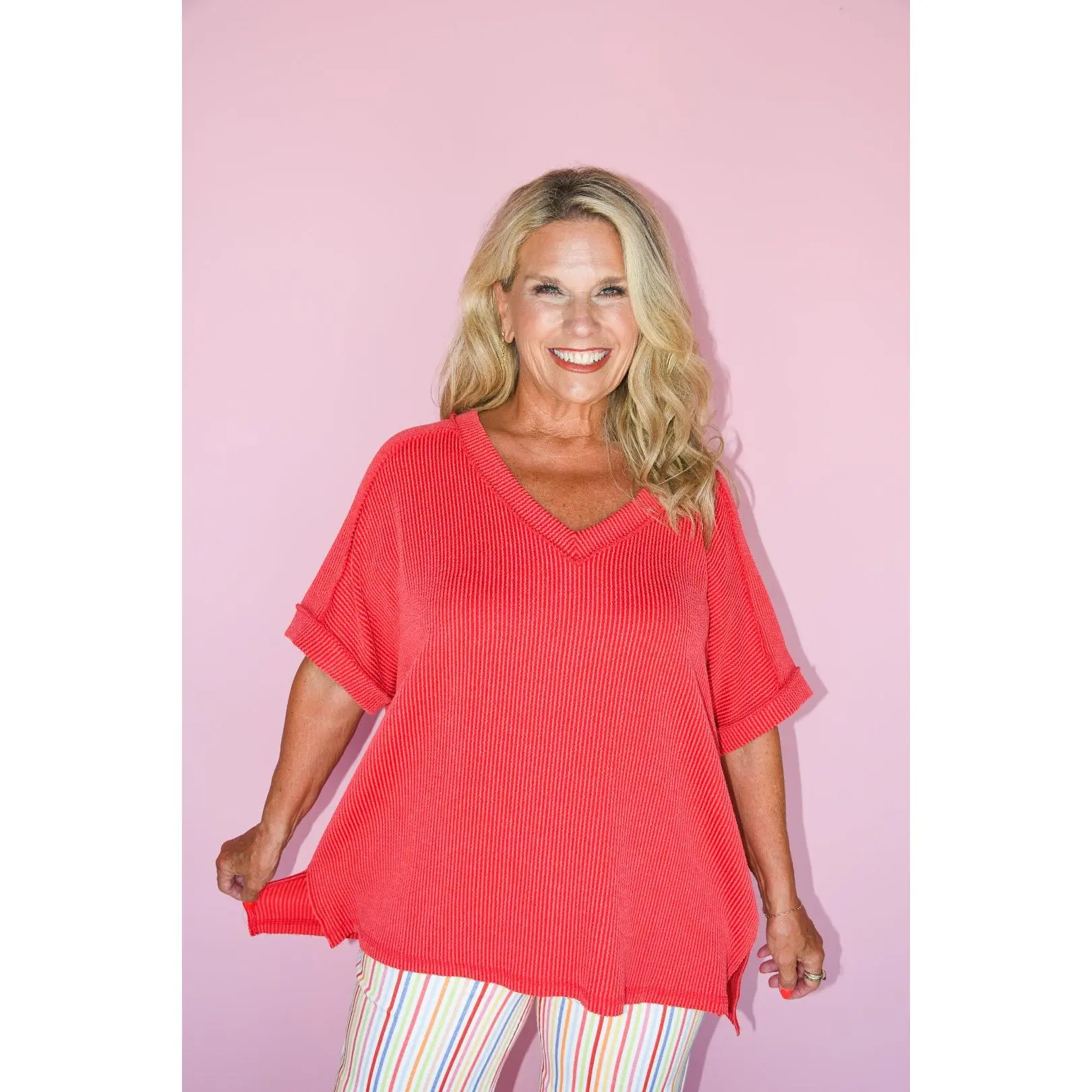 Easy Flow Flutter Top-Red