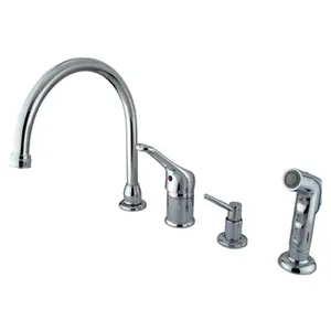 Kingston Brass  Single Loop Handle Kitchen Faucet with Soap Dispenser and Side Sprayer