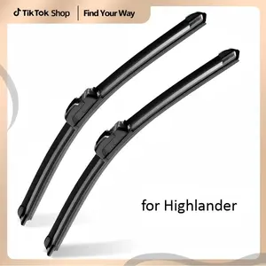 Fit for Toyota Highlander 26"/18" 2-Pack Frameless Wiper Blades – Silent, Streak-Free, Easy Installation! Premium All Season Weatherproof Windshield Wipers Zero Streaks with J-Hook Interface | Car Wiper Accessories, Ideal as Snow & Winter Wipers