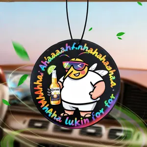 Attractive Floral Fragrance, Pure Natural Aroma, Friendly Cartoon Design. Fun Character Designs for Mood Boost - Perfect for Car Interiors. Car Rea-view Mirror Decorative Hanging Fragrance Tablet, Car Interior Decoration Accessories, Car Diffuser