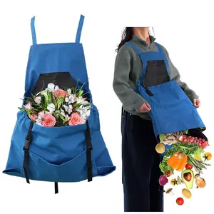Gardening Apron, Large Pocket Apron for Gardening, Quick Release Collection Tool Backpack, Perfect Pickers Utility Apron, Dirt Resistant Apron