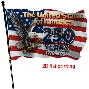 Double-sided American Flag 250th Anniversary Commemorative Bunting – 1776-2026 Patriotic Decoration for Independence Day, July 4th Parties, Ideal for Home, Yard, Boat & Outdoor Displays