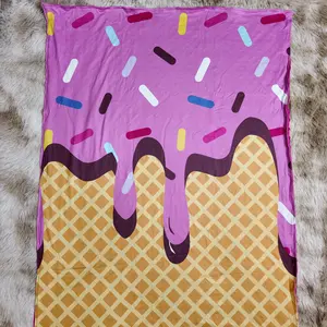 Pink ice cream drip printed blanket baby girls blankets