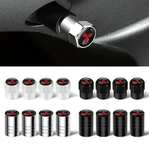 4pcs Metal Dustproof Cap Car Wheel Tire Valve Stem Cover Tire Pressure Caps For Mitsubishi Ralliart 9 ASX Pajero L200 Colt Eclipse Outlander Lancer