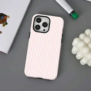 Pretty Pink Stripe Design Element-Design Phone Case, Suitable  -Durable, Shock Absorbing and Stylish Protection -Compatible with iPhone 17,16, 15, 14, 13, 12, 11, Plus, Pro,Pro Max, Perfect birthday gift for friends.