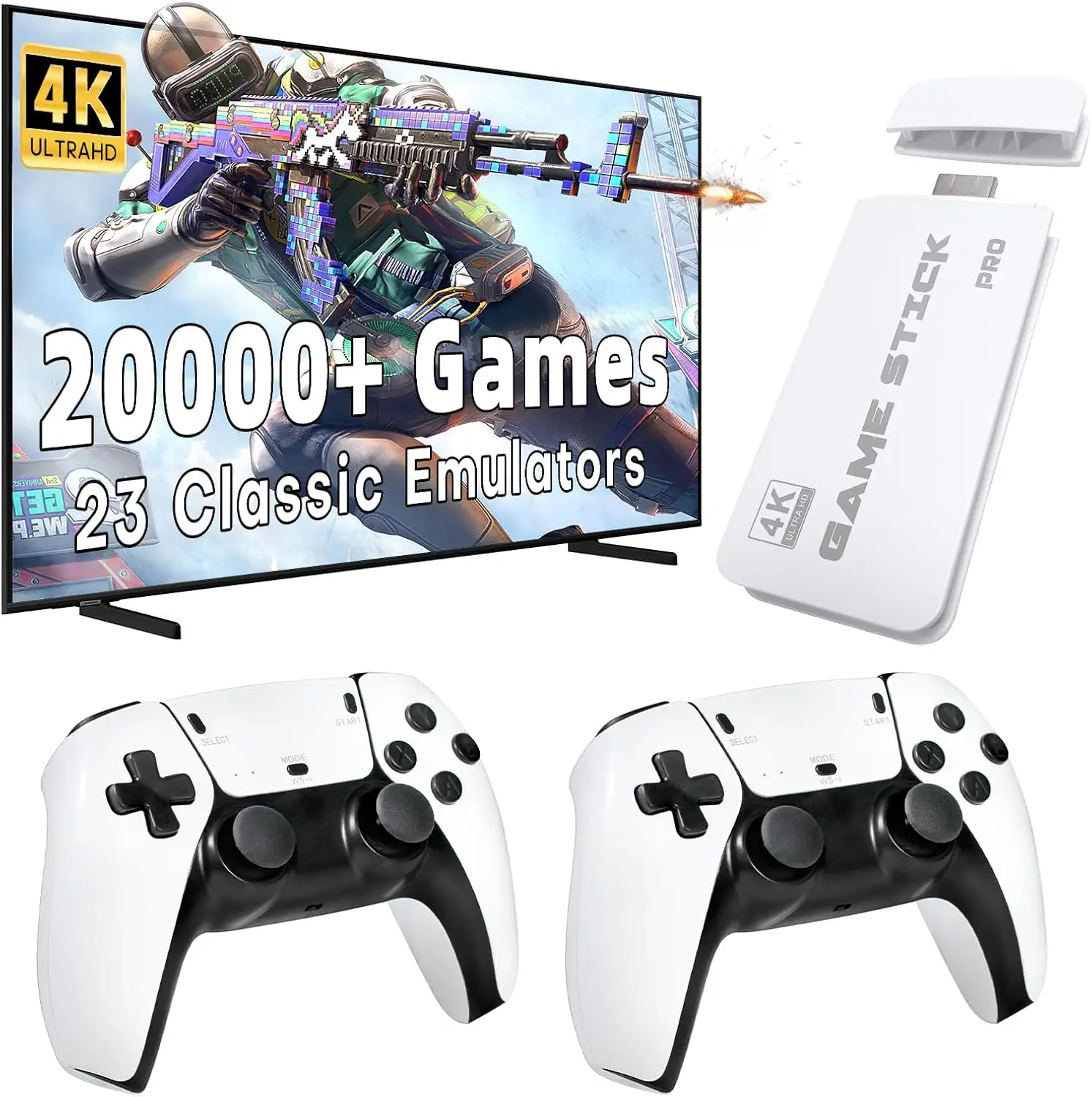 2025 New Video Gamepad Console, 2.4G Dual Wireless Game Controller, Support 4K Game Graphics, Over 20,000 Classic Retro Games, Love At First Find