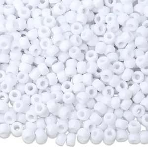 1000 count White Pony Beads Kit 6x9mm  Bulk Beads for Bracelets Crafts, Kandi Beads, Hair Beads for Braids, Clay Plastic Beads for Necklace   Making(White)