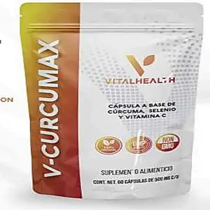 Vital Health Global V-CURCUMAX Capsules from Mexico - Curcumin Selenium & Vitamin C Supplement - 60 Capsules of 500mg Each