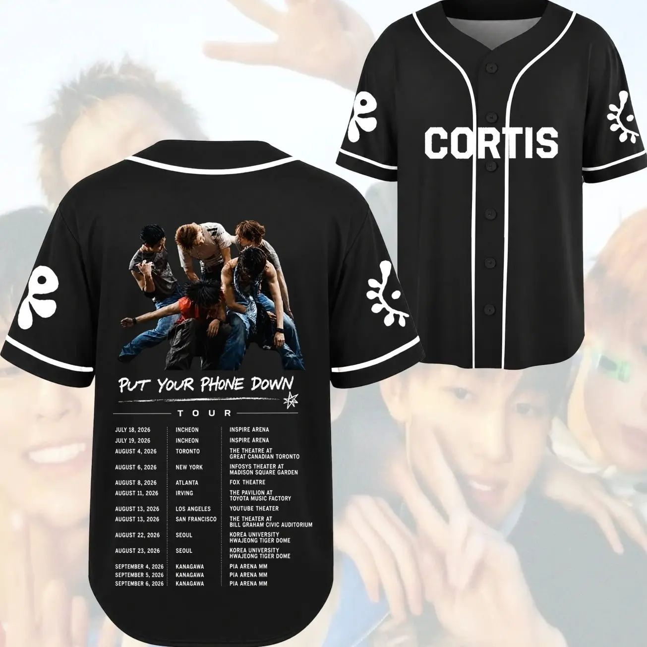 Exclusive Kpop Concert Baseball Jersey, Unisex Music Fan Style Button Up Shirt