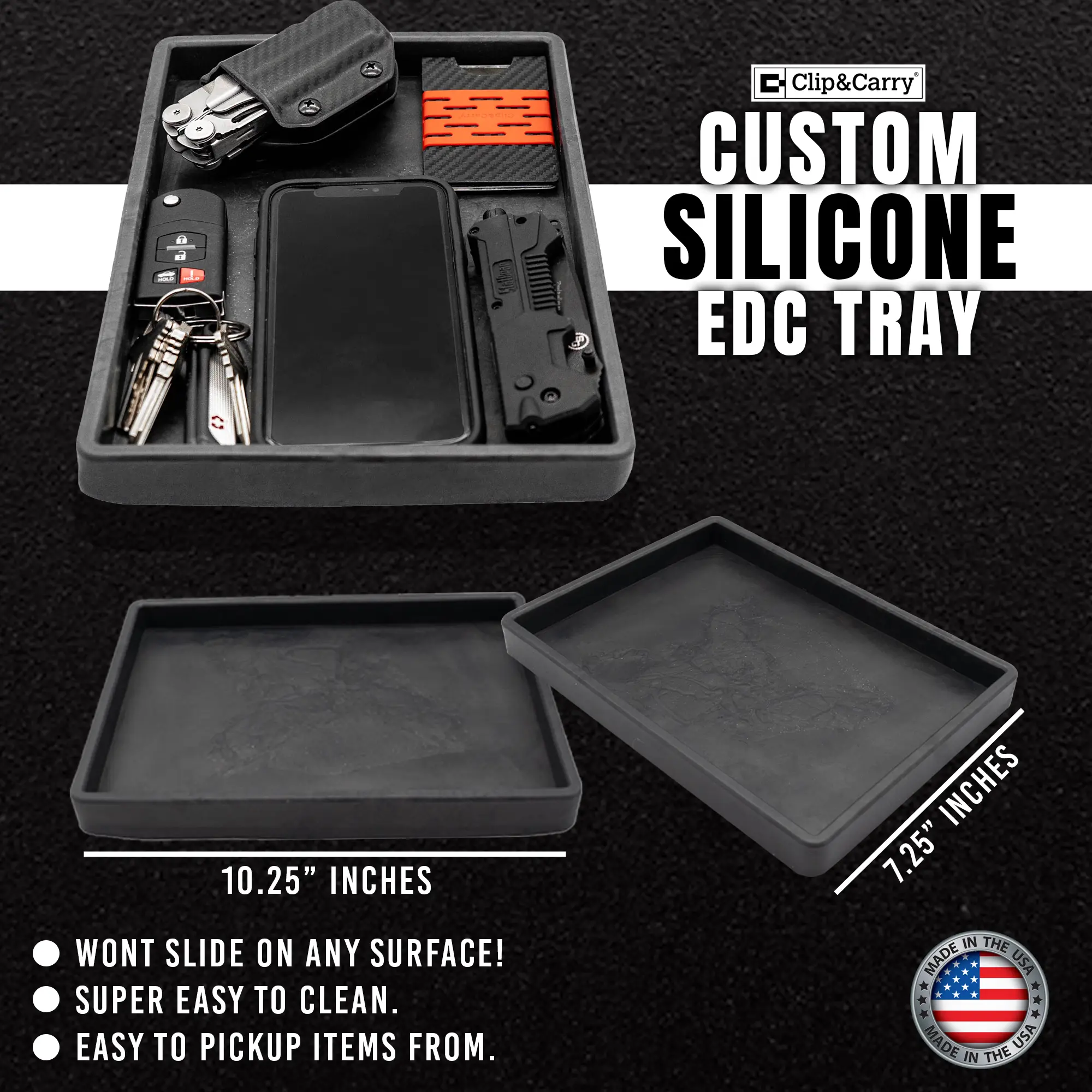 Clip & Carry Custom Silicone EDC Pocket Dump Tray Clip & Carry Custom Silicone EDC Pocket Dump Tray