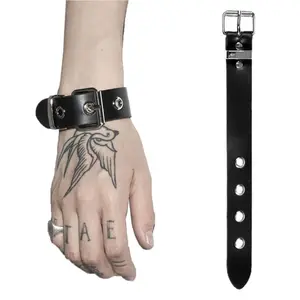 FASHION4U - Fashion Wide Strap Bracelet Adjustable Length Bracelet Suitable for Punk Party