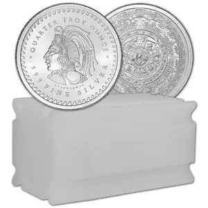 (Tube of 20) GSM Aztec Mayan Calendar 5 oz (20 x 1/4 oz) Silver Round