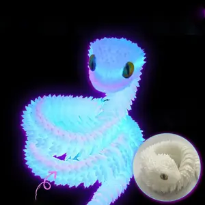 3D Printed Snake Jointed Activity Viper Night Glow Figure Toy Model, Collectible Display Piece, Perfect Gift for Collectors