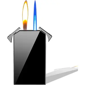 Cool Jet Lighers Dual Lighter, Pretty, Refillable &,Gifts for Men Fireplace Candles Camping BBQ (No Butane)