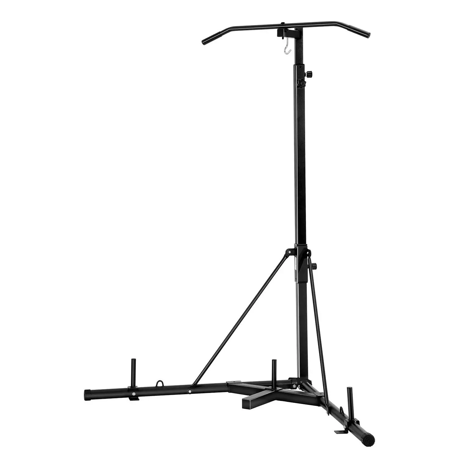 【DealsForYouDays】VEVOR 2-in-1 Boxing Punching Bag Stand, Heavy-Duty Steel Home Gym Equipment with Adjustable Height, Pull-Up Bar, Compact Structure, 140 lbs Capacity Freestanding Rack for Father's Day, Unisex Fitness