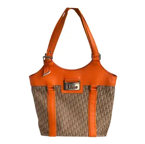 Pre-owned DIOR canvas tote bags Orange Leather and Street Chic Tote