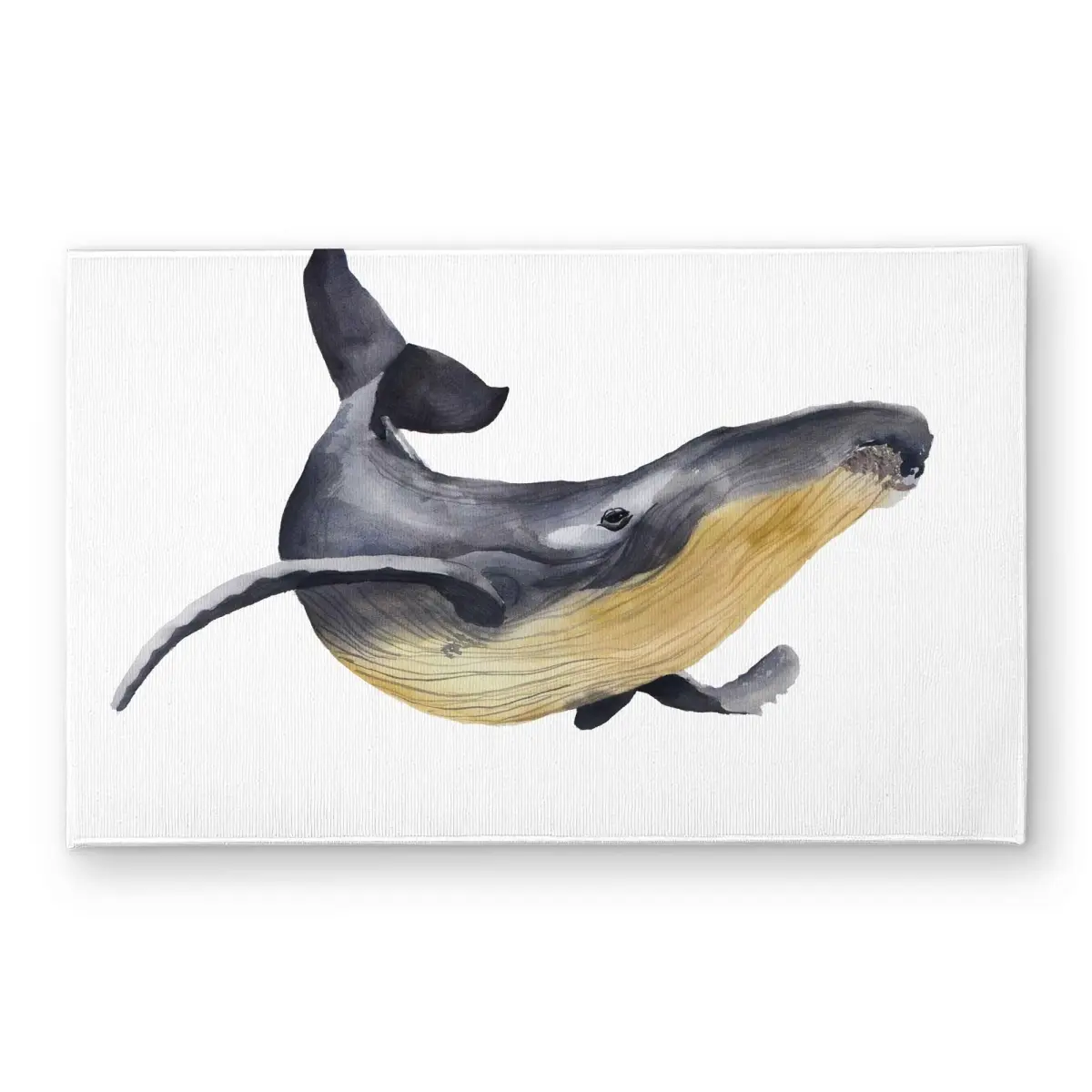 Begin Home Decor CODM21349U3VFD 21 x 34 in. Watercolor Blue Whale Door Mat - Aquatic Animal Home Decor