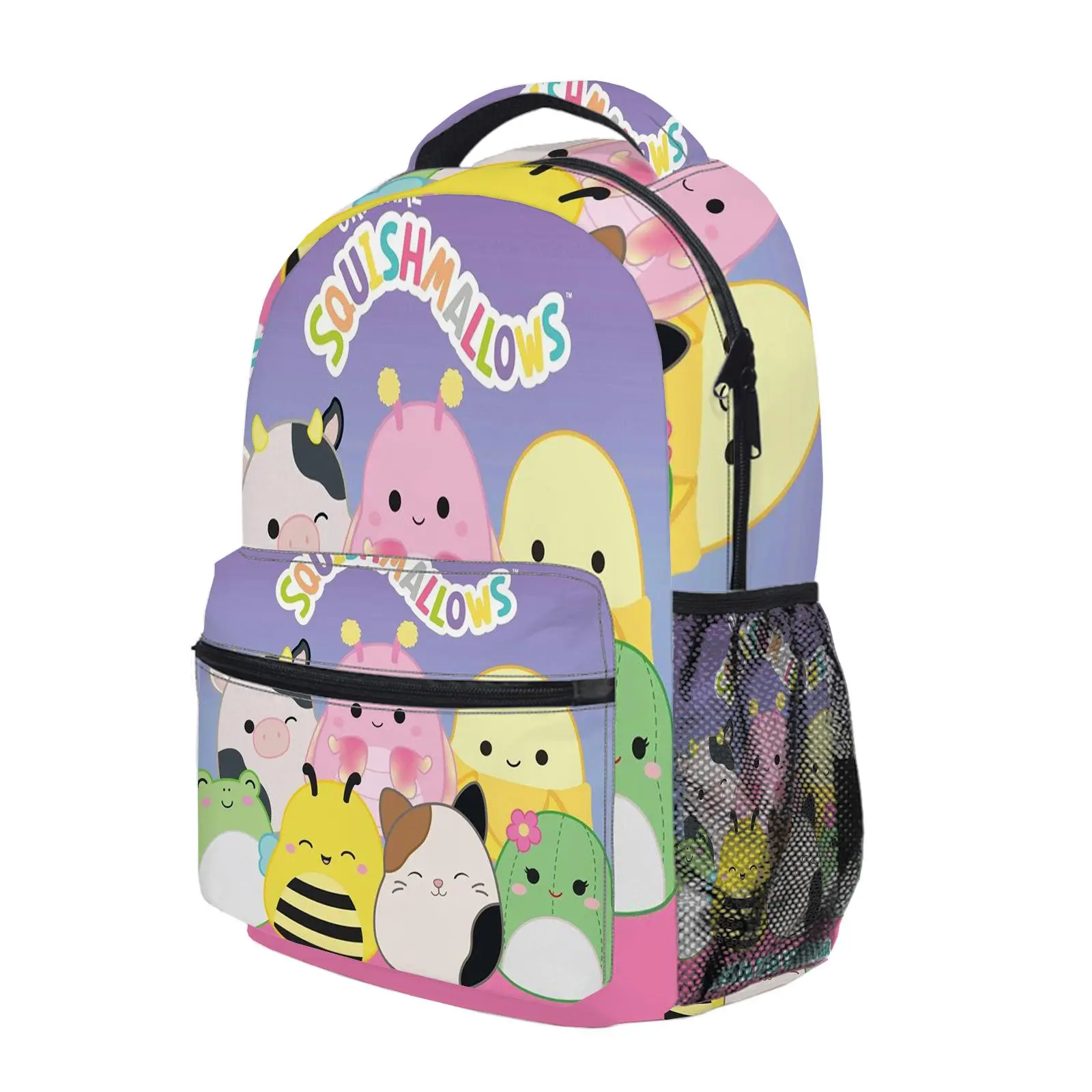 Squishmallows Y2K Fashion School Backpack for Teen Girls, Cute Cartoon Aesthetic Student Bookbag with Padded Shoulder Straps, Large Capacity Casual Daypack and Travel Bag for Kids L-162